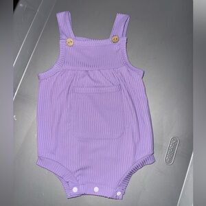 Purple Baby Romper with Wooden Buttons-NWOT